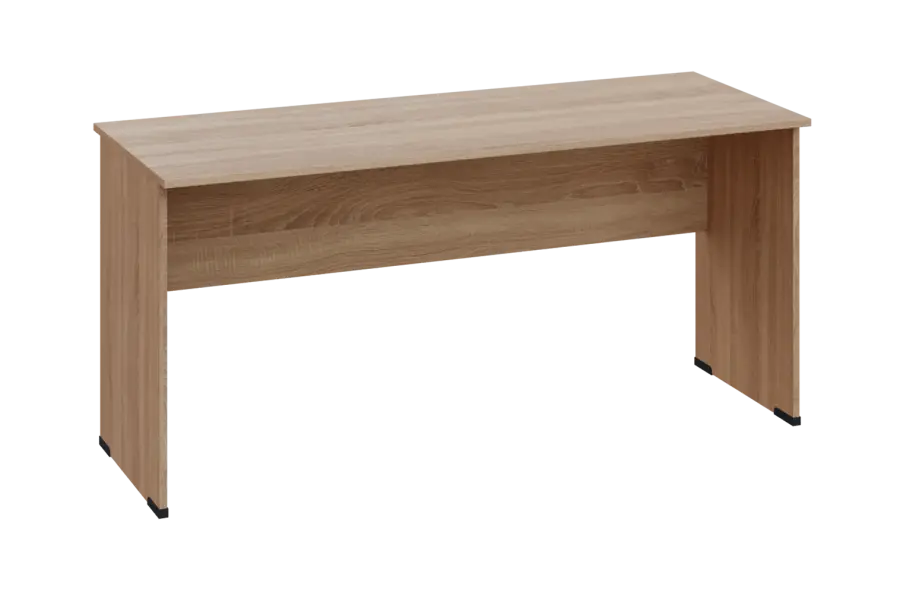 EPL 26 - 16 stůl kancelářský, dřevěná podnož, deska 25 mm, široký 1600 mm, dub bardolino